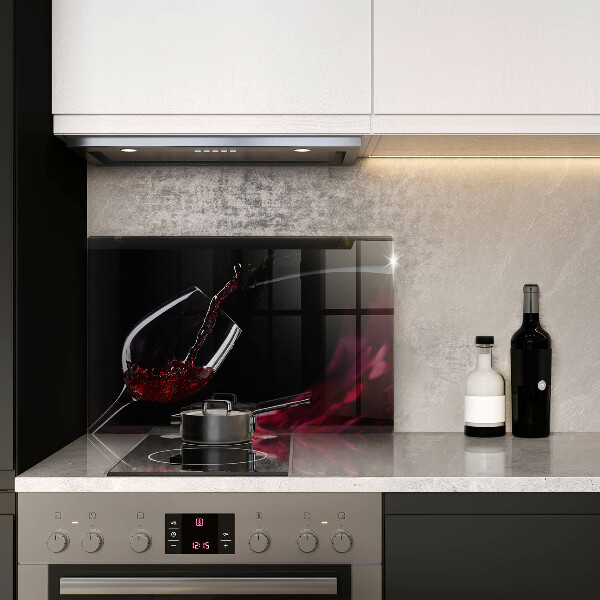 Tagliere in vetro temperato Un bicchiere di vino rosso