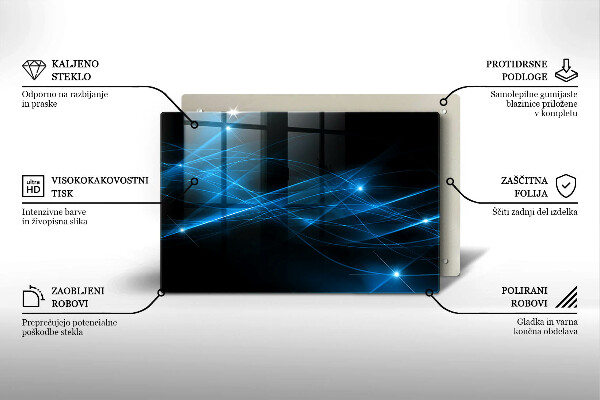 Tagliere in vetro temperato Fumo blu astratto