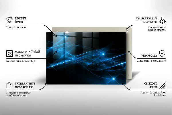 Tagliere in vetro temperato Fumo blu astratto