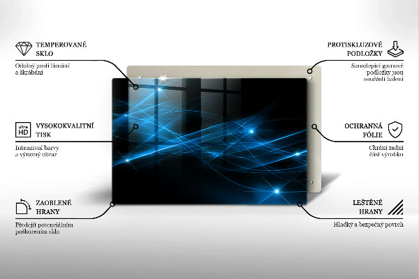 Tagliere in vetro temperato Fumo blu astratto