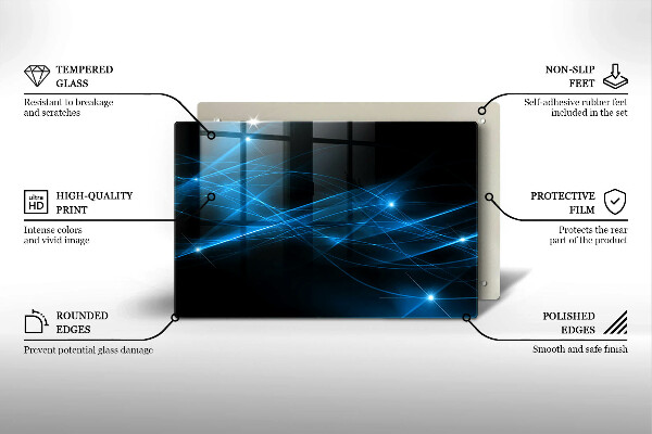 Tagliere in vetro temperato Fumo blu astratto