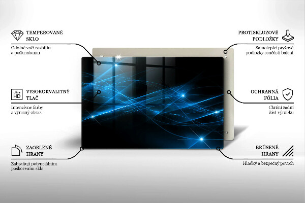 Tagliere in vetro temperato Fumo blu astratto