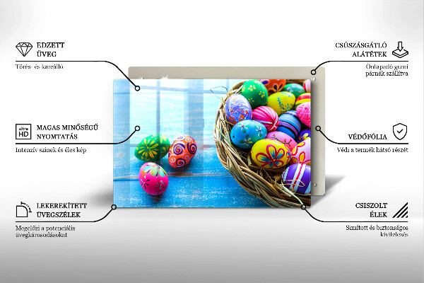 Tagliere in vetro temperato Uova di Pasqua Uova di Pasqua