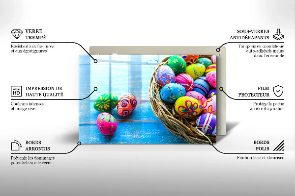 Tagliere in vetro temperato Uova di Pasqua Uova di Pasqua