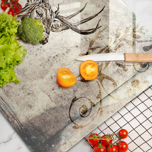 Tagliere in vetro temperato Illustrazione degli animali dei cervi