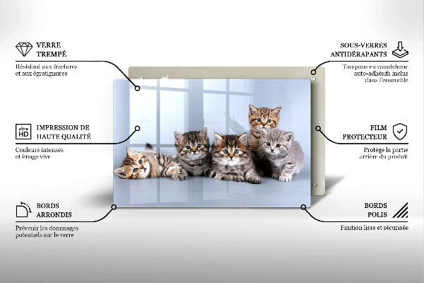 Tagliere in vetro temperato Piccoli e dolci gattini