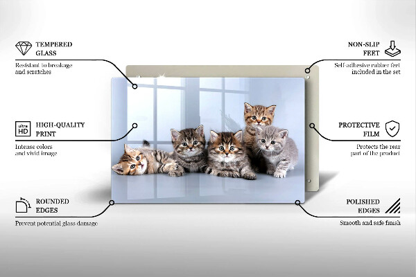 Tagliere in vetro temperato Piccoli e dolci gattini