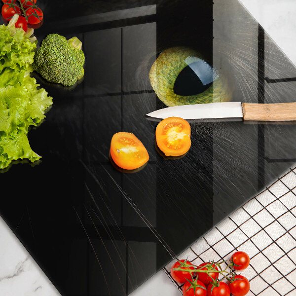 Tagliere in vetro temperato Occhi di gatto animale