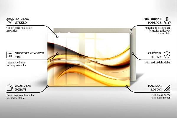 Tagliere in vetro temperato Linee di fumo astratte