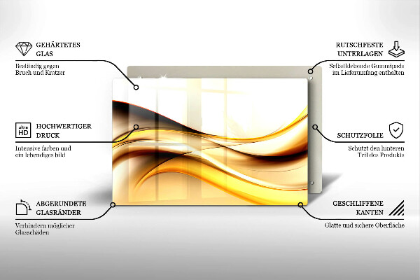 Tagliere in vetro temperato Linee di fumo astratte