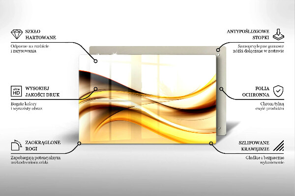 Tagliere in vetro temperato Linee di fumo astratte