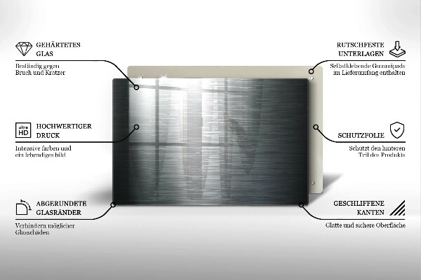 Tagliere in vetro temperato Struttura del metallo