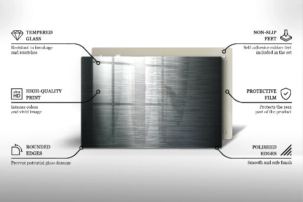 Tagliere in vetro temperato Struttura del metallo