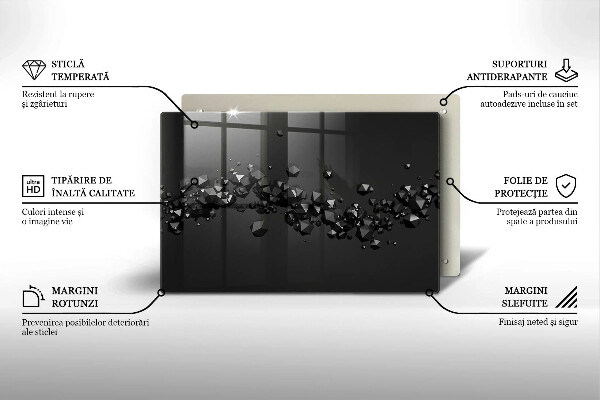 Tagliere in vetro temperato Astrazione di forme 3D
