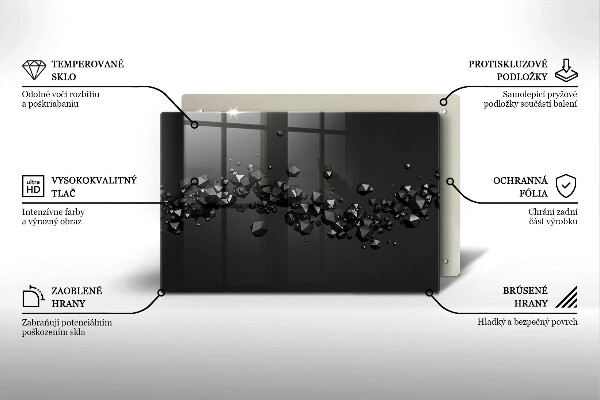 Tagliere in vetro temperato Astrazione di forme 3D