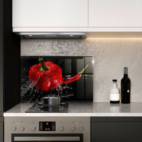 Tagliere in vetro temperato Peperoni rossi in acqua