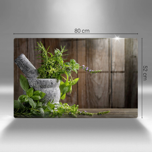 Tagliere in vetro temperato Piante erbe e legno