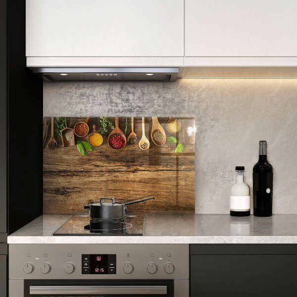 Tagliere in vetro temperato Cucchiai di spezie in legno