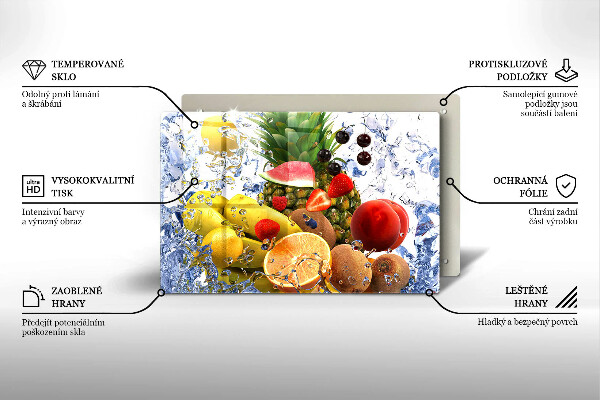 Tagliere in vetro temperato Frutta succosa e acqua