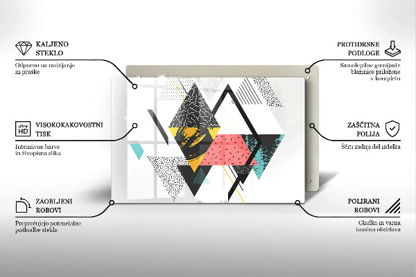 Tagliere in vetro temperato Triangoli astratti