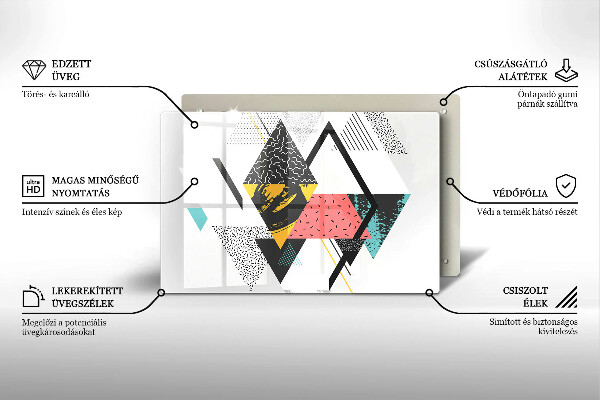 Tagliere in vetro temperato Triangoli astratti