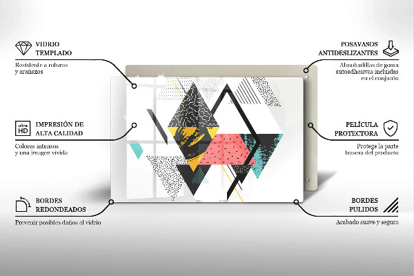 Tagliere in vetro temperato Triangoli astratti