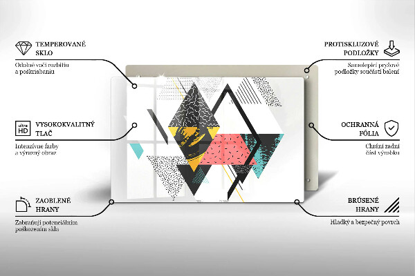 Tagliere in vetro temperato Triangoli astratti