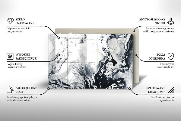 Tagliere in vetro temperato Astrazione dell'inchiostro