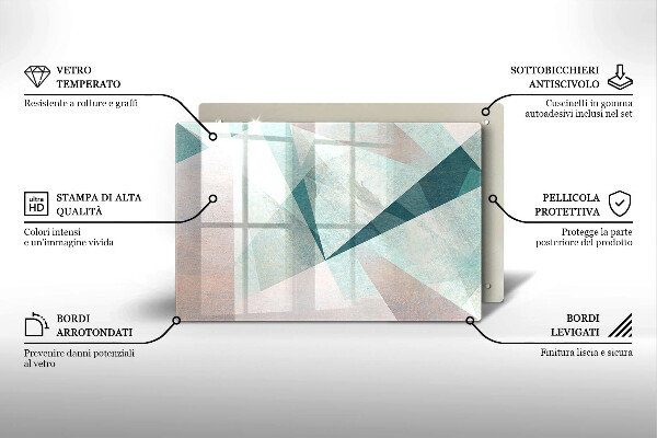Tagliere in vetro temperato Astrazione tagliente