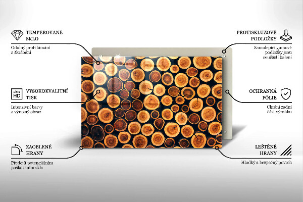 Tagliere in vetro temperato Ceppi di alberi in legno