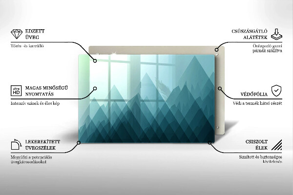 Tagliere in vetro temperato Montagne astratte