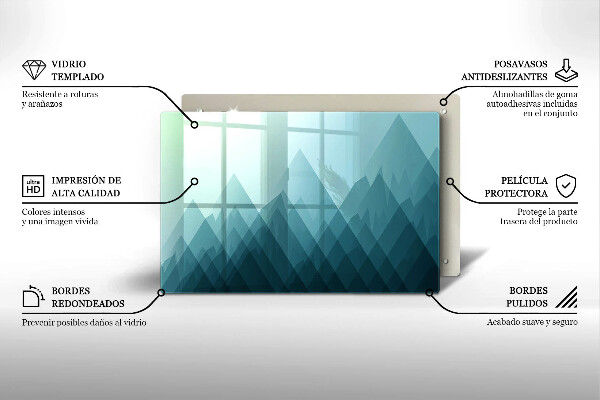 Tagliere in vetro temperato Montagne astratte