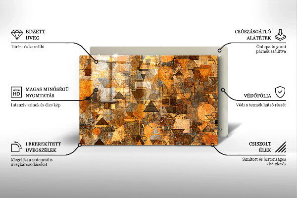 Tagliere in vetro temperato Modello senza giunture di figure geometriche