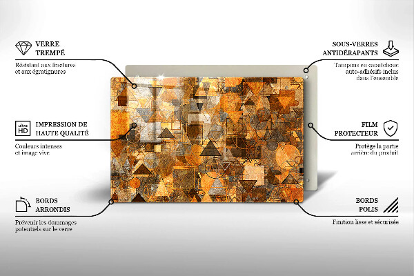 Tagliere in vetro temperato Modello senza giunture di figure geometriche