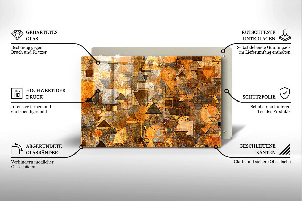 Tagliere in vetro temperato Modello senza giunture di figure geometriche