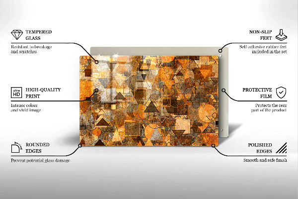 Tagliere in vetro temperato Modello senza giunture di figure geometriche