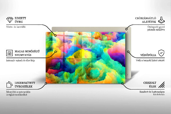Tagliere in vetro temperato Astrazione colorata