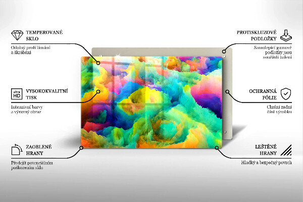 Tagliere in vetro temperato Astrazione colorata