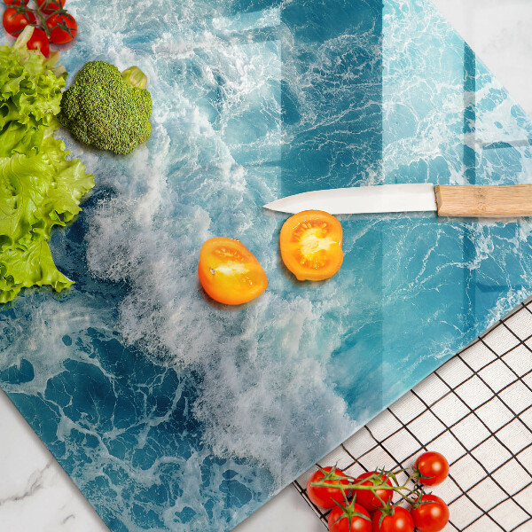Tagliere in vetro temperato Onde dell'acqua di mare