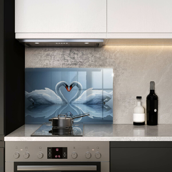 Tagliere in vetro temperato Due cuori di cigno