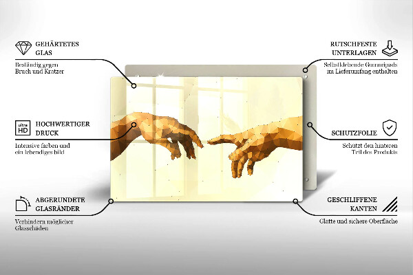 Tagliere in vetro temperato Creazione delle mani di Adamo