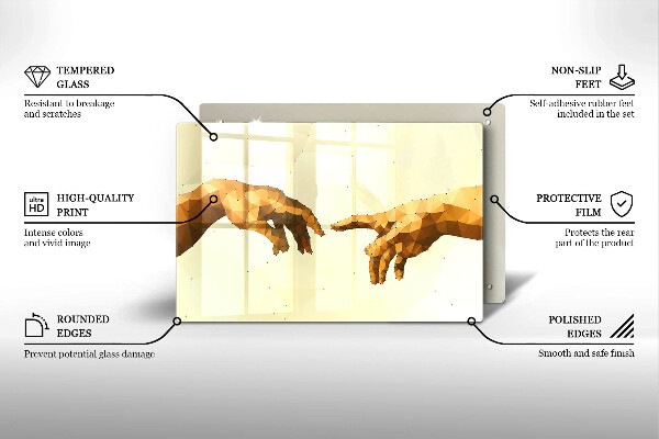 Tagliere in vetro temperato Creazione delle mani di Adamo