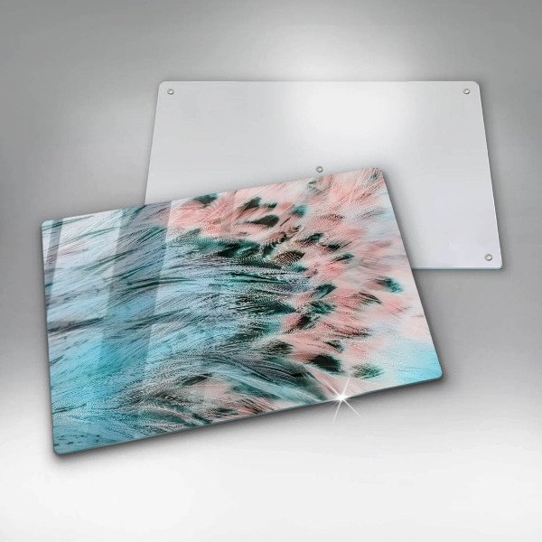 Tagliere in vetro temperato Piume di uccelli boho