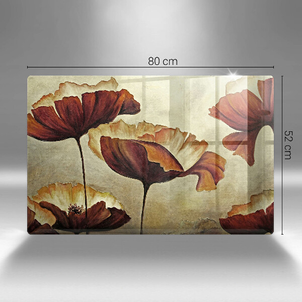 Tagliere in vetro temperato Fiori boho dipinti