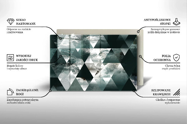 Tagliere in vetro temperato Triangoli e acqua