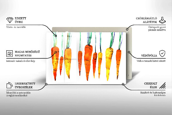 Tagliere in vetro temperato Illustrazione della carota