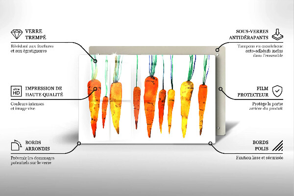Tagliere in vetro temperato Illustrazione della carota