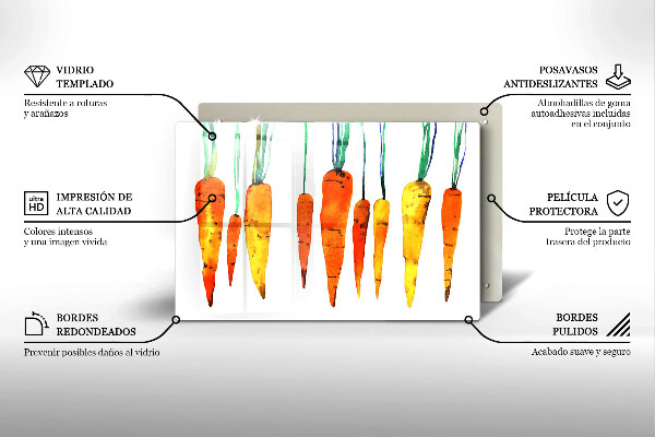 Tagliere in vetro temperato Illustrazione della carota