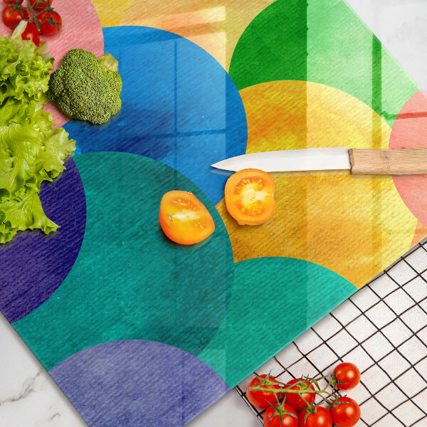 Tagliere in vetro Cerchi colorati