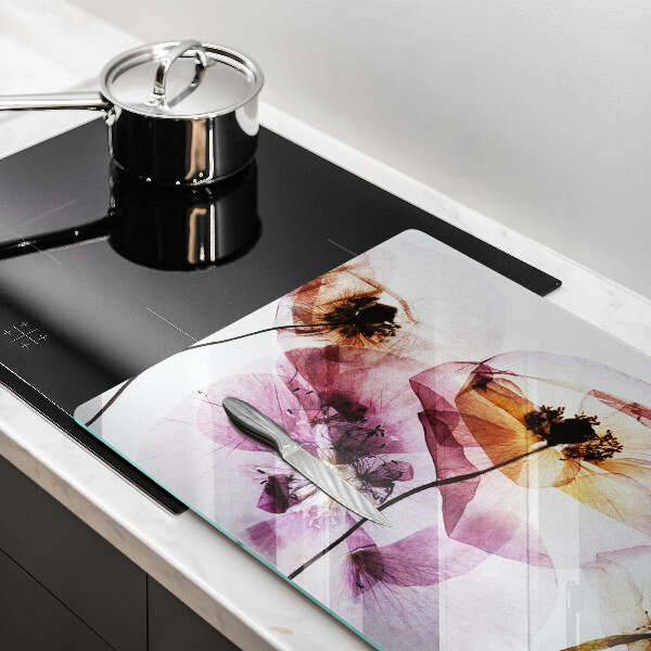 Tagliere in vetro Fiori delicati